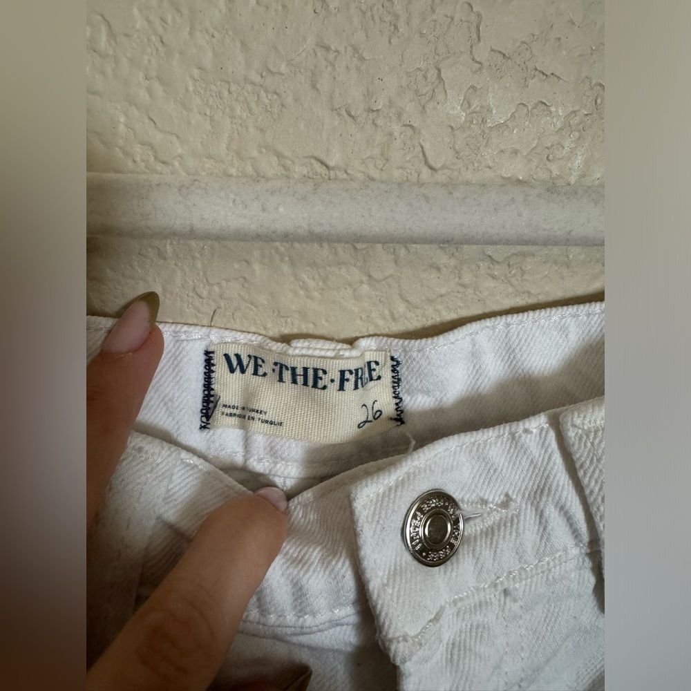 Free People We The Free Tinsley Baggy‎ High Rise Jean Size 26 in Optic White - Picture 6 of 11